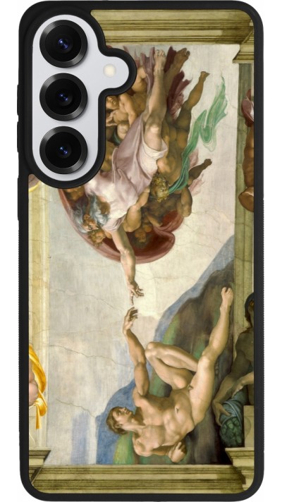 Coque Samsung Galaxy S26+ - Silicone rigide noir Tableau art - La Création d’Adam - Michel-Ange
