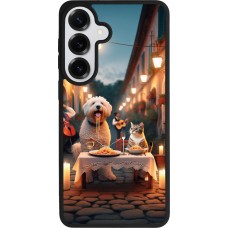 Samsung Galaxy S26+ Case Hülle - Silikon schwarz Valentin 2024 Hund & Katze Kerzenlicht