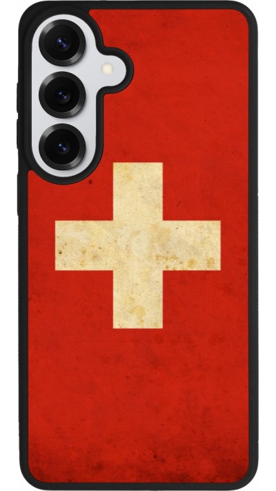 Samsung Galaxy S26+ Case Hülle - Silikon schwarz Vintage Flag SWISS