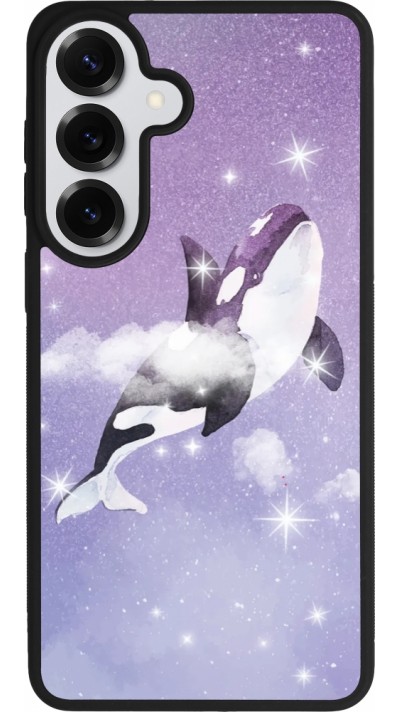 Coque Samsung Galaxy S26+ - Silicone rigide noir Whale in sparking stars