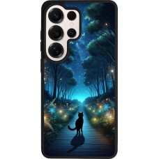 Samsung Galaxy S26 Ultra Case Hülle - Silikon schwarz Schwarze Katze Spaziergang