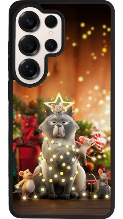 Coque Samsung Galaxy S26 Ultra - Silicone rigide noir Christmas 25 Xmas Cat