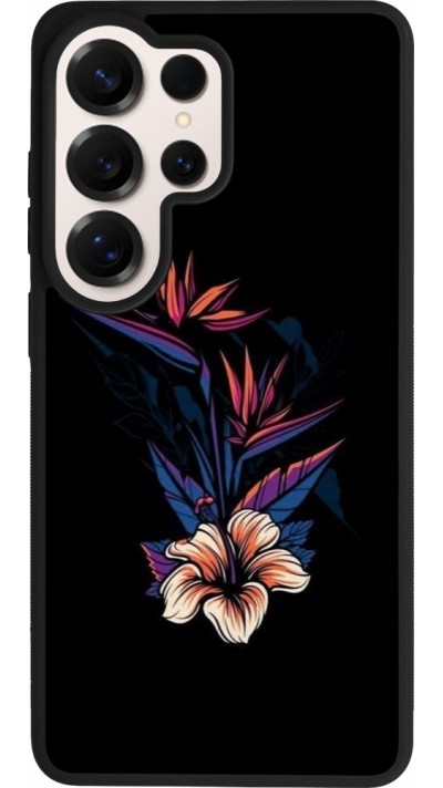 Coque Samsung Galaxy S26 Ultra - Silicone rigide noir Dark Flowers