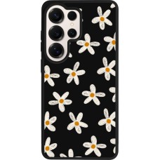 Coque Samsung Galaxy S26 Ultra - Silicone rigide noir Easter 2024 white on black flower