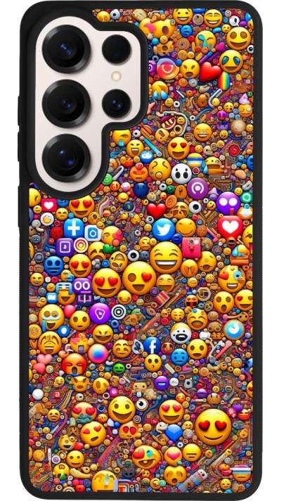 Coque Samsung Galaxy S26 Ultra - Silicone rigide noir Emoji mixed