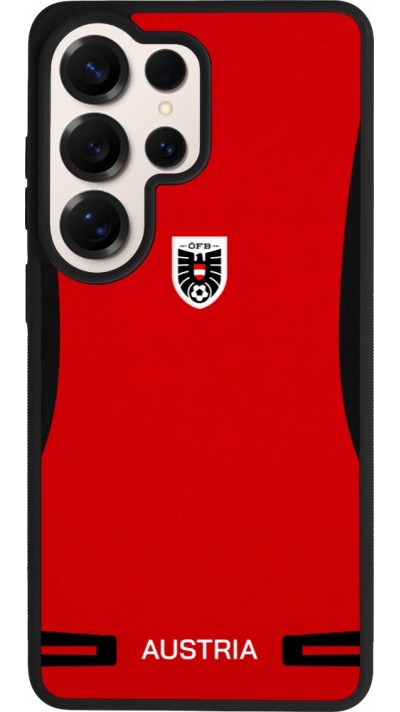 Coque Samsung Galaxy S26 Ultra - Silicone rigide noir Maillot de football Autriche 2026 personnalisable