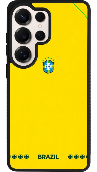 Coque Samsung Galaxy S26 Ultra - Silicone rigide noir Maillot de football Bresil 2026 personnalisable