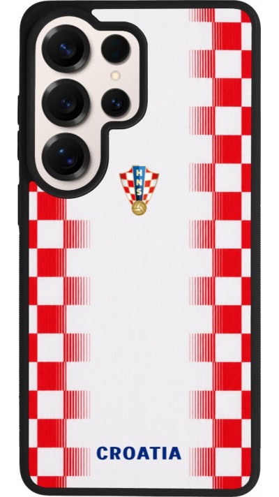 Coque Samsung Galaxy S26 Ultra - Silicone rigide noir Maillot de football Croatie 2026 personnalisable