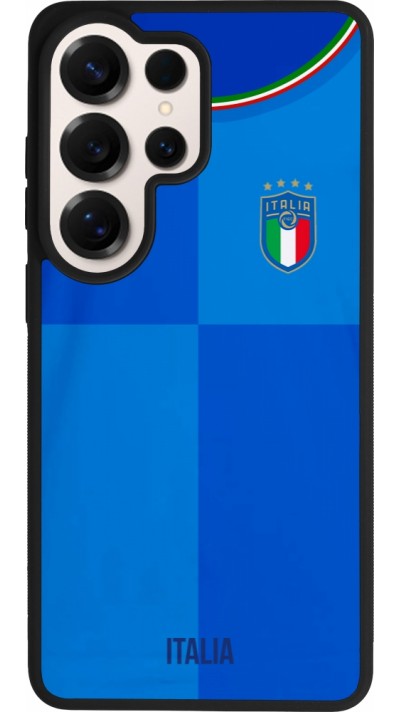 Coque Samsung Galaxy S26 Ultra - Silicone rigide noir Maillot de football Italie 2022 personnalisable