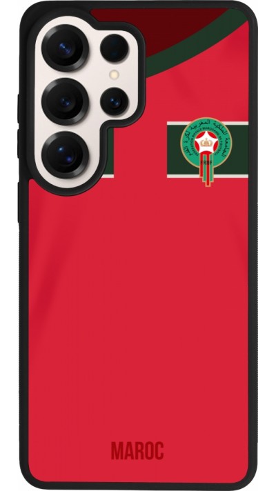 Coque Samsung Galaxy S26 Ultra - Silicone rigide noir Maillot de football Maroc 2022 personnalisable