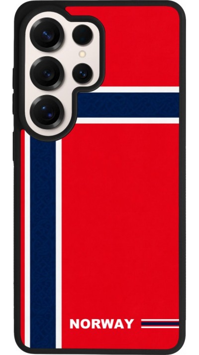 Coque Samsung Galaxy S26 Ultra - Silicone rigide noir Maillot de football Norvège 2026 personnalisable