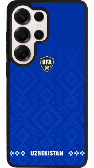 Coque Samsung Galaxy S26 Ultra - Silicone rigide noir Maillot de football Ouzbékistan 2026 personnalisable