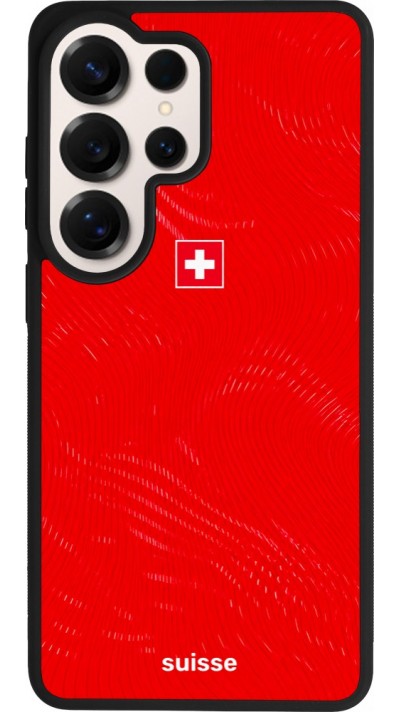 Coque Samsung Galaxy S26 Ultra - Silicone rigide noir Maillot de football Suisse 2026 personnalisable