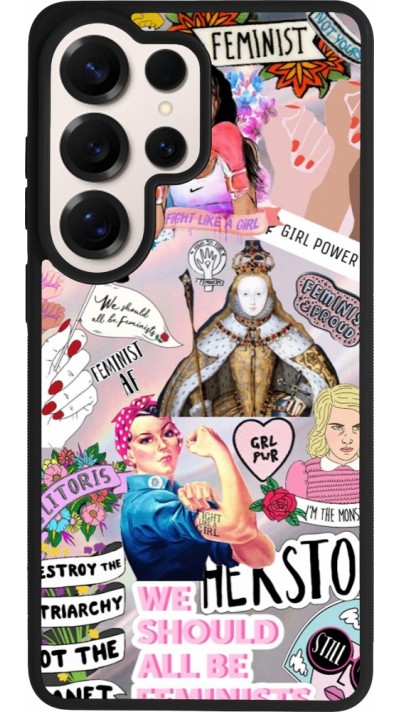 Coque Samsung Galaxy S26 Ultra - Silicone rigide noir Girl Power Collage
