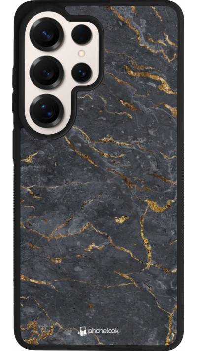 Coque Samsung Galaxy S26 Ultra - Silicone rigide noir Grey Gold Marble