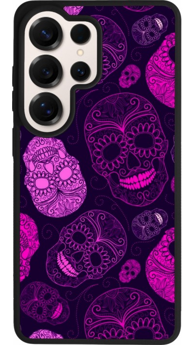Coque Samsung Galaxy S26 Ultra - Silicone rigide noir Halloween 2023 pink skulls