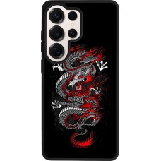 Coque Samsung Galaxy S26 Ultra - Silicone rigide noir Japanese style Dragon Tattoo Red Black