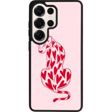 Coque Samsung Galaxy S26 Ultra - Silicone rigide noir Leopard with hearts 2026
