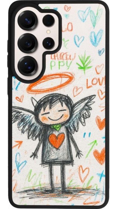 Coque Samsung Galaxy S26 Ultra - Silicone rigide noir Little Angel Sketch Love