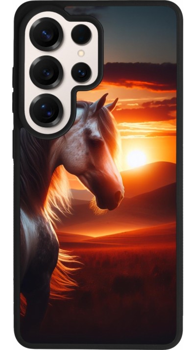Coque Samsung Galaxy S26 Ultra - Silicone rigide noir Majestic Sunset Horse