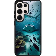 Coque Samsung Galaxy S26 Ultra - Silicone rigide noir Manta Lagon Nettoyage