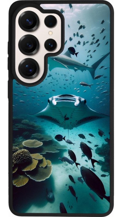 Coque Samsung Galaxy S26 Ultra - Silicone rigide noir Manta Lagon Nettoyage