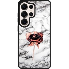 Coque Samsung Galaxy S26 Ultra - Silicone rigide noir Marble Rose Gold