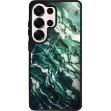 Coque Samsung Galaxy S26 Ultra - Silicone rigide noir Marbre vert majestueux
