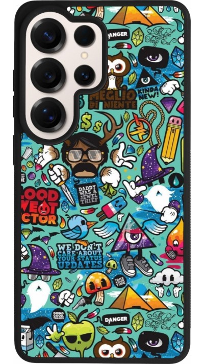 Coque Samsung Galaxy S26 Ultra - Silicone rigide noir Mixed Cartoons Turquoise