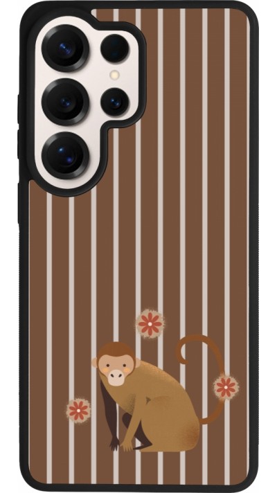 Coque Samsung Galaxy S26 Ultra - Silicone rigide noir Monkey with stripes