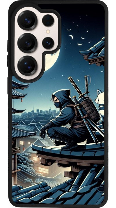 Coque Samsung Galaxy S26 Ultra - Silicone rigide noir Ninja sous la lune