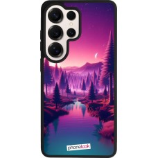 Coque Samsung Galaxy S26 Ultra - Silicone rigide noir Paysage Violet-Rose