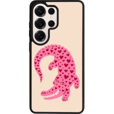 Coque Samsung Galaxy S26 Ultra - Silicone rigide noir Pink crocodile 2026