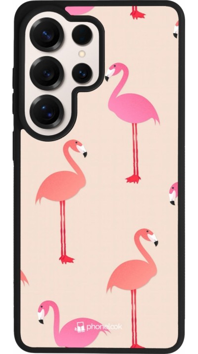 Coque Samsung Galaxy S26 Ultra - Silicone rigide noir Pink Flamingos Pattern