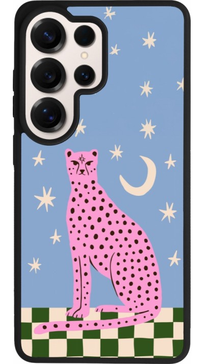 Coque Samsung Galaxy S26 Ultra - Silicone rigide noir Pink leopard with stars 2026