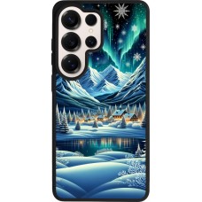 Coque Samsung Galaxy S26 Ultra - Silicone rigide noir Snowy Mountain Village Lake night