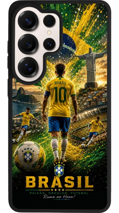 Samsung Galaxy S26 Ultra Case Hülle - Silikon schwarz Fussball Brasilien splash 2026