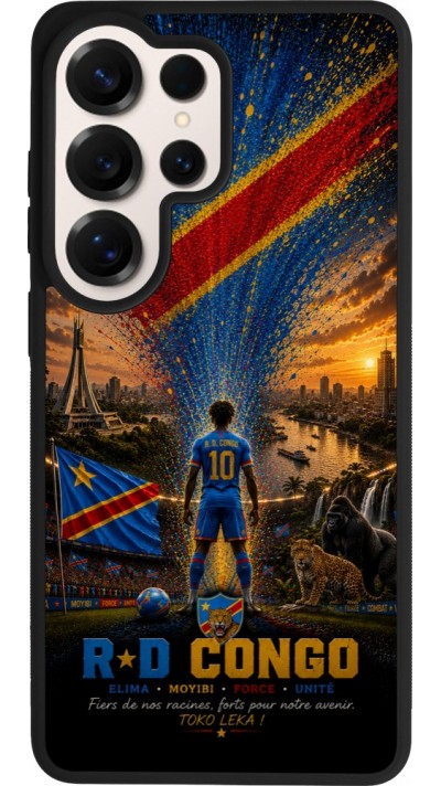 Samsung Galaxy S26 Ultra Case Hülle - Silikon schwarz Fussball Demokratische Republik Kongo splash 2026