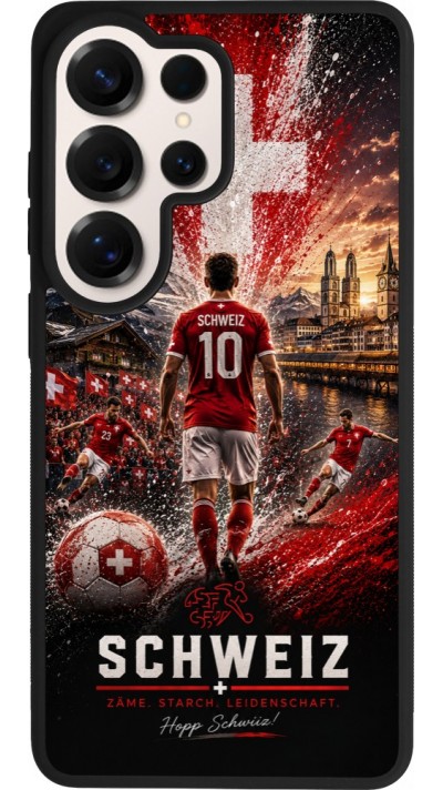 Samsung Galaxy S26 Ultra Case Hülle - Silikon schwarz Fussball Schweiz splash 2026