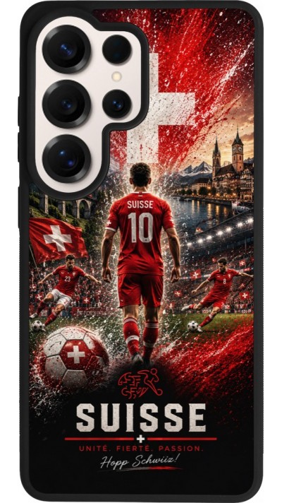 Samsung Galaxy S26 Ultra Case Hülle - Silikon schwarz Fussball Suisse splash 2026