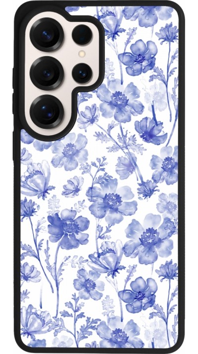 Coque Samsung Galaxy S26 Ultra - Silicone rigide noir Spring 23 watercolor blue flowers
