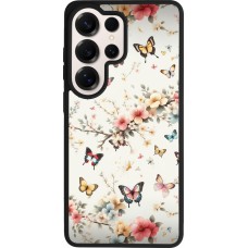 Coque Samsung Galaxy S26 Ultra - Silicone rigide noir Spring 25 Papillons Légers