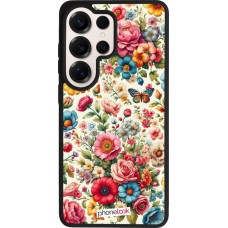 Coque Samsung Galaxy S26 Ultra - Silicone rigide noir Spring 25 printemps fleuri
