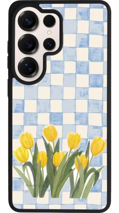 Coque Samsung Galaxy S26 Ultra - Silicone rigide noir Blue vichy tulips 2026