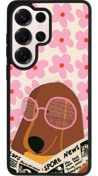 Coque Samsung Galaxy S26 Ultra - Silicone rigide noir Dog with newspaper 2026