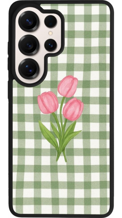 Coque Samsung Galaxy S26 Ultra - Silicone rigide noir Green vichy tulips 2026