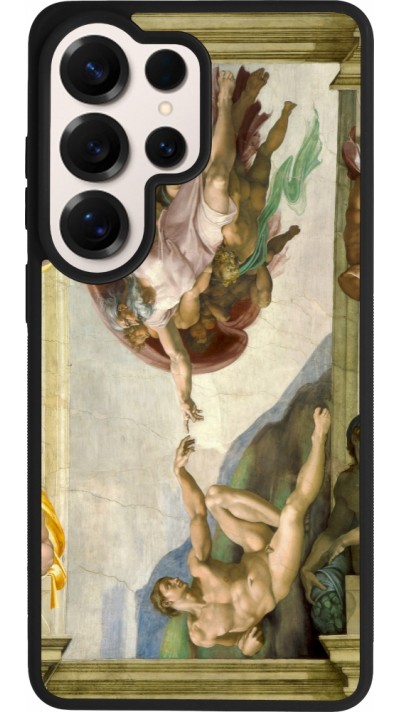 Coque Samsung Galaxy S26 Ultra - Silicone rigide noir Tableau art - La Création d’Adam - Michel-Ange