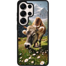 Coque Samsung Galaxy S26 Ultra - Silicone rigide noir Vache montagne Valais