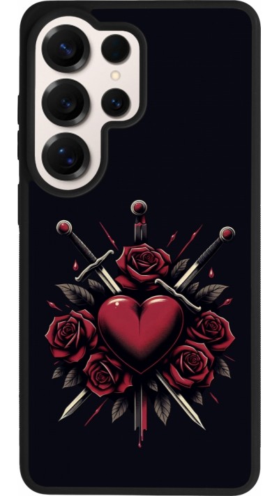 Coque Samsung Galaxy S26 Ultra - Silicone rigide noir Valentine 2024 gothic love