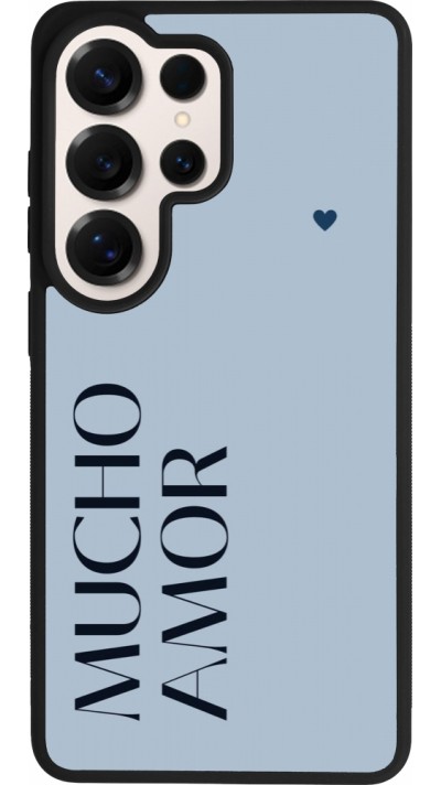 Coque Samsung Galaxy S26 Ultra - Silicone rigide noir Valentine 2024 mucho amor azul